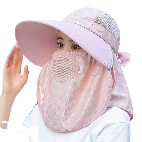 遮阳帽夏季防晒面罩防紫外线透气护脸装备摩托电动车骑行户外男女