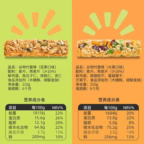 蛋白棒代餐棒饱腹代餐轻食食品能量棒燕麦谷物棒无糖精热量零食-图3