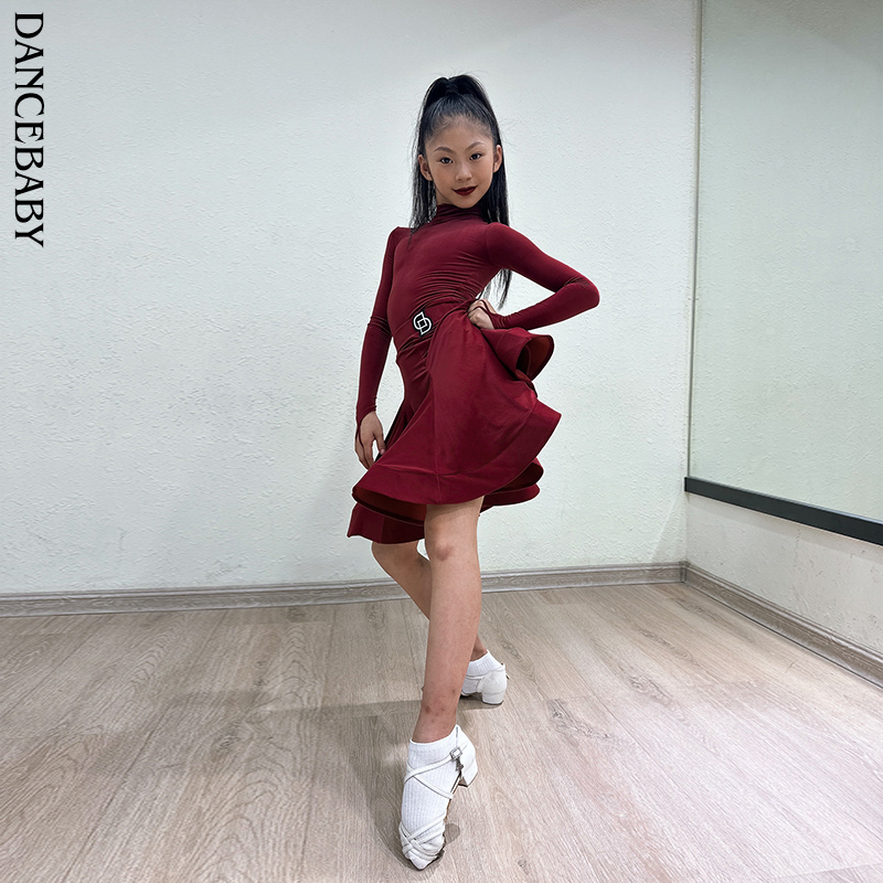 Dancebaby林意涵同款规定服国标新款云朵绒长袖比赛舞蹈服DAS676-图3