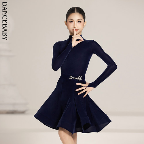 Dancebaby拉丁舞服比赛服2026新款表演服规定赛服薄丝绒DAS676Z - 图2