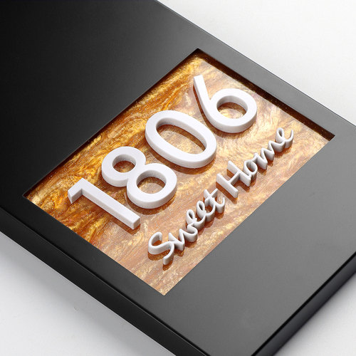 门牌号高颜值感应灯入户门牌号码牌家用自粘不锈钢门牌定制高端大气现代简约风房间数字房号挂牌墙贴订制定做 - 图1