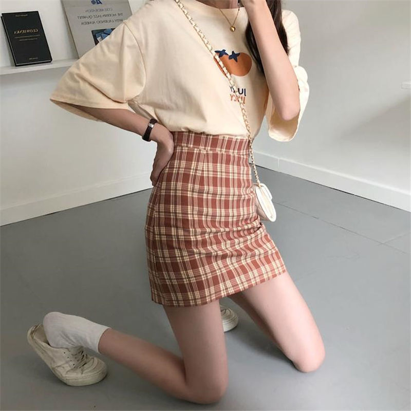 Summer High Waist Mini skirt Streetwear Short Leisure Skirt-图0