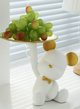 玄关钥匙收纳暴力熊摆件托盘家居饰品工艺品批发电视柜桌面装饰品