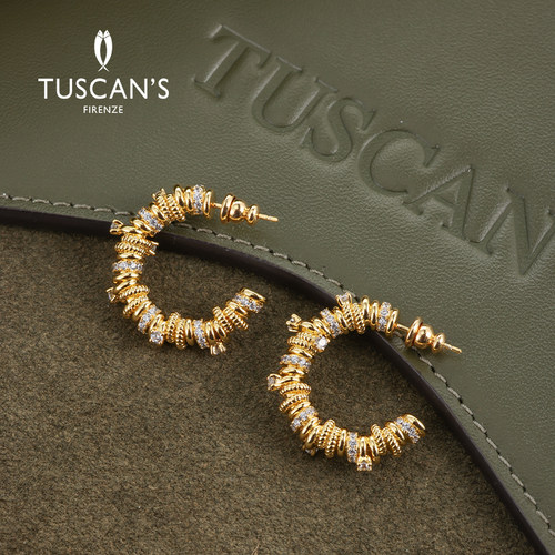 TUSCAN'S轻奢气质女士C形耳环复古耳圈 - 图2