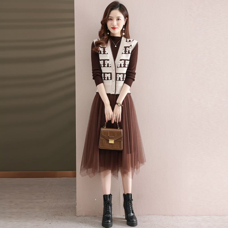 针织小马甲女外搭背心春秋2025新款冬季刺绣毛线马夹毛衣外套叠穿 - 图2