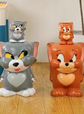 换鞋凳猫和老鼠入户门创意家居乔迁礼实用可爱卡通客厅落地摆件