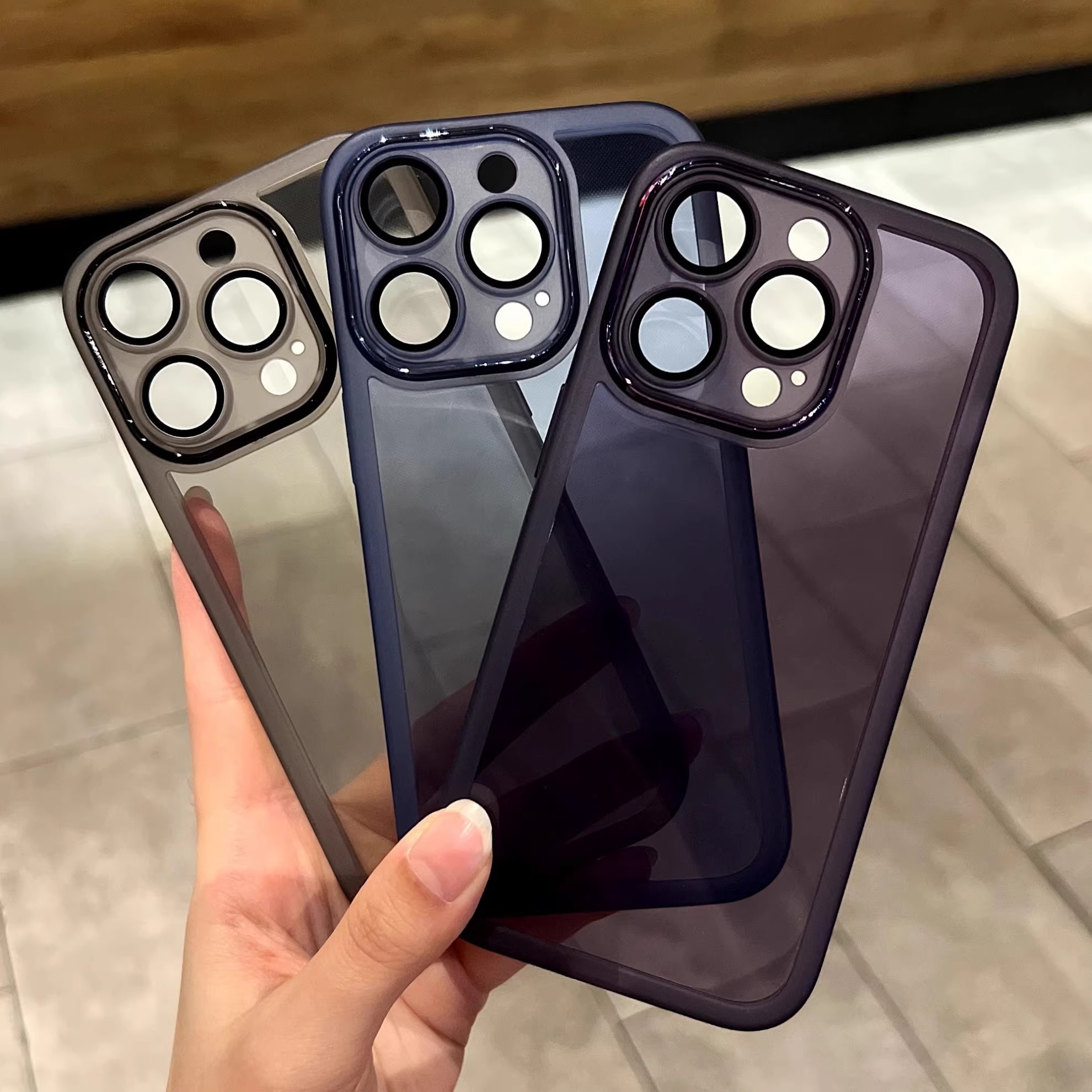 ins极简高级感自带镜头膜适用iPhone15pro苹果15手机壳14ProMax新款11透明12网红男女13promax硅胶全包防摔套 - 图1