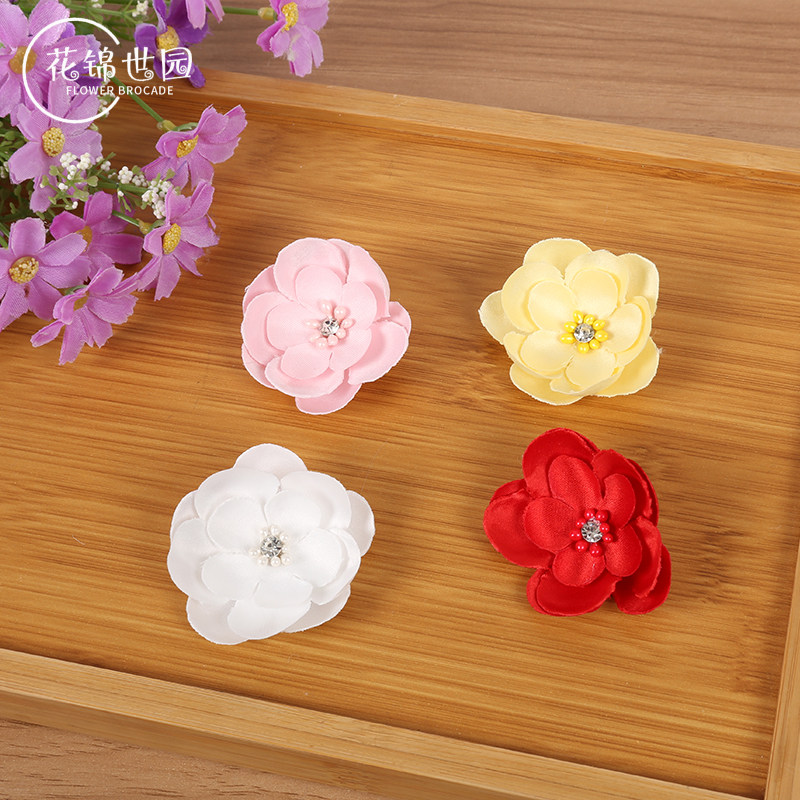 手工布花diy饰品装饰新娘婚纱头饰雪纺手缝五瓣花朵钉钻包邮 小编推荐 Wepost 全民代运 马来西亚中国淘宝代运与集运专家