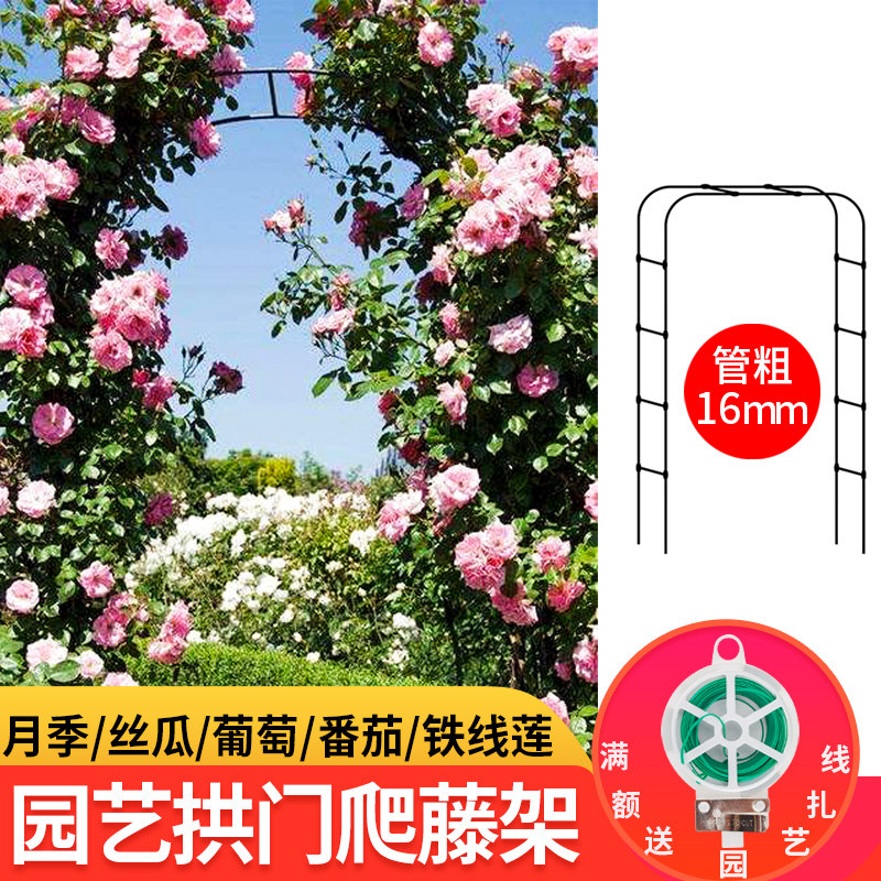 园艺拱门爬藤架铁艺拱形架铁线莲攀藤月季葡萄支架种植箱户外花架,淘宝优惠券,粉丝福利购,淘宝优惠卷