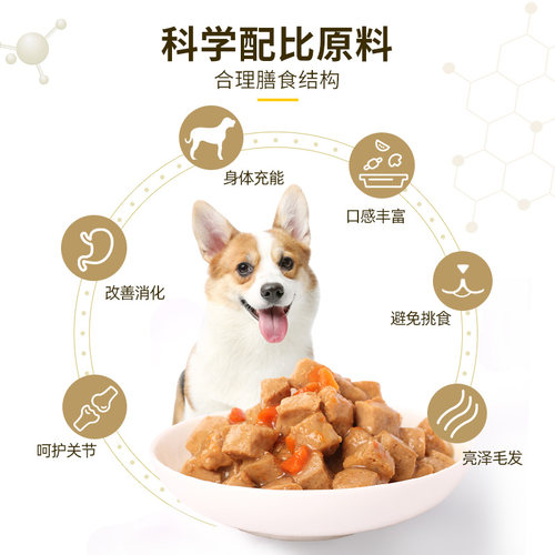 麦富迪湿粮肉粒包24包狗狗零食装泰迪幼犬牛肉鸡肉罐头鲜拌饭狗粮 - 图2