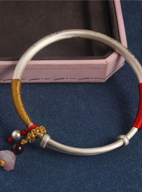 款送妈妈生日情人节礼物纯银手镯