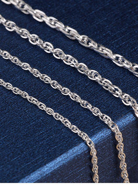 足银99项链女纯银四方细链子裸