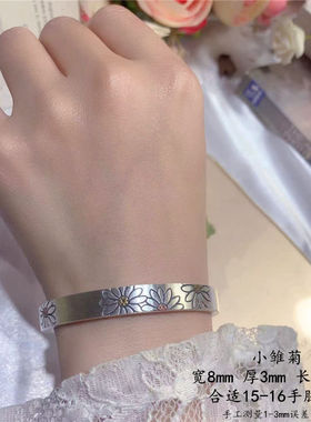 999足银实心手镯镯子礼物