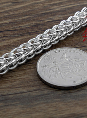 霸气风男士吊坠银链子