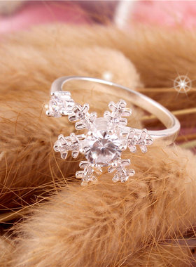 s990纯银抖音旋转戒指食指个性潮