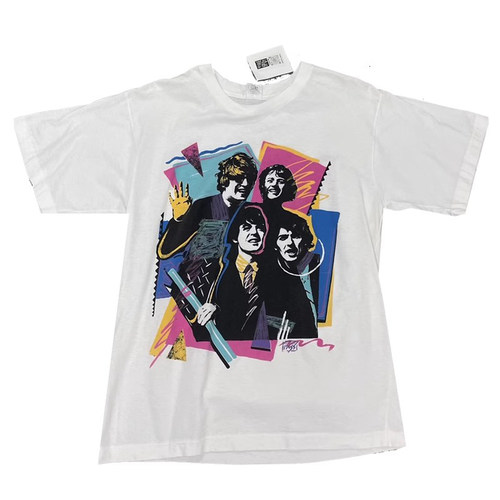 The Beatles披头士乐队vintage摇滚美式复古着oversize直喷T恤 - 图0
