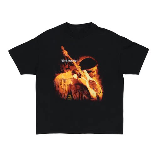 Jimi Hendrix吉米亨德里克斯迷幻摇滚电吉他美式高街宽松短袖T恤 - 图3