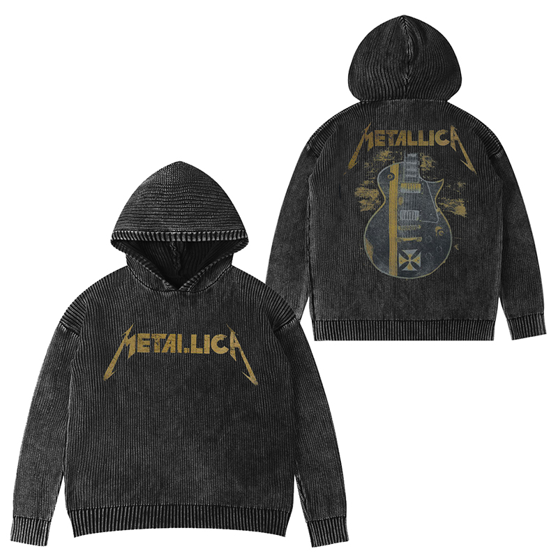 Metallica金属之王St.Anger圣怒专辑拳击骷髅美式水洗连帽毛衣男 - 图2