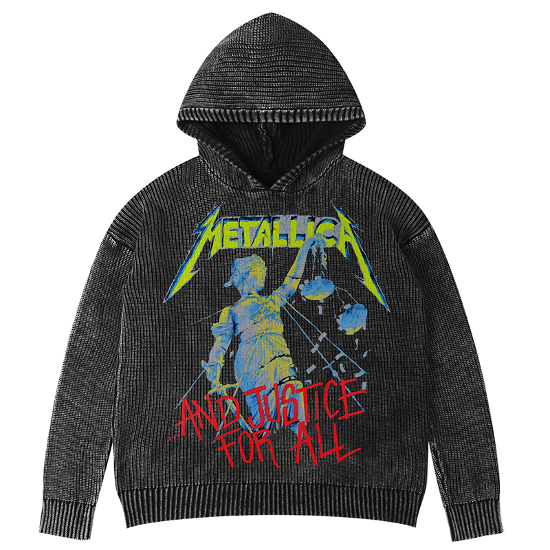 Metallica金属之王St.Anger圣怒专辑拳击骷髅美式水洗连帽毛衣男 - 图3