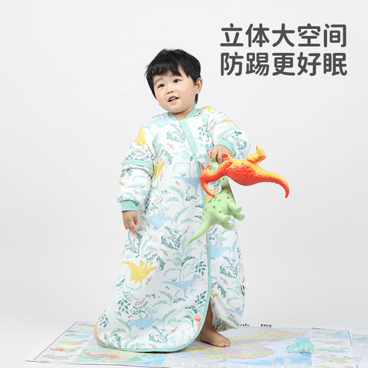 良良恒温睡袋婴儿秋冬宝宝纯棉冬季加厚儿童睡衣保暖防踢被子神器