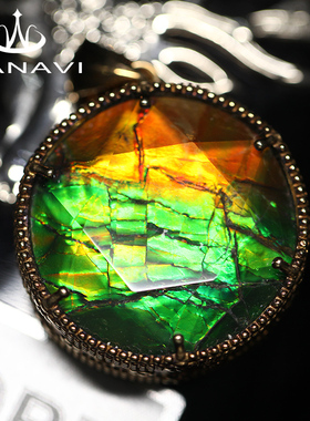 加拿大925银时来运转挂件斑彩石