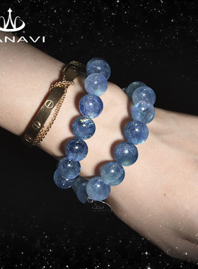 瓦萨比天然海蓝宝手串