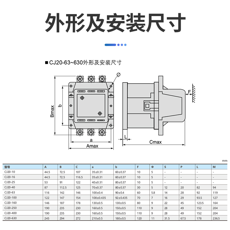 上海人民交流接触器CJ20-63A 100A 160A 250A 400 630A银触点三相 - 图2