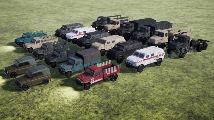 Military Vehicles Pack越野用车辆可定制可驾驶UE4虚幻5游戏资产 - 图1