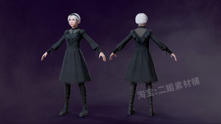 L Dark Wizard黑巫师4.26-5.2虚幻引擎UE5人物角色模块化女孩低聚-图3