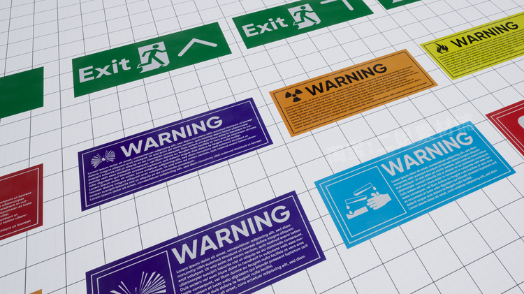 Warning Sign Decal Package AI SOURCES出口警告标志贴花UE5.1 - 图1