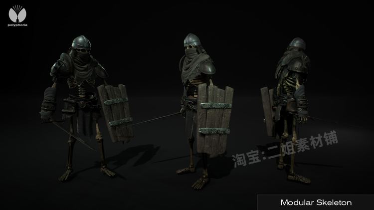 Modular Skeleton模块化骷髅骨头骨架服装幻想游戏战士UE5人物NPC - 图2