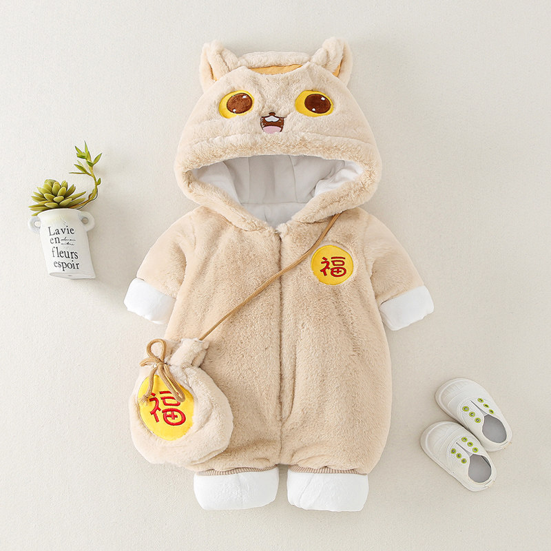 新生儿婴儿衣服冬装保暖6连体衣 简闺连身衣/爬服/哈衣