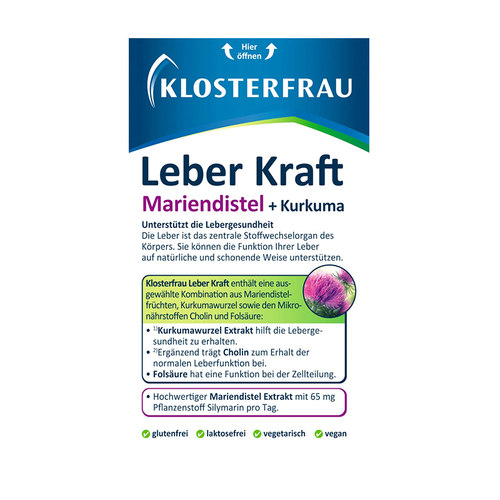 德国修女Klosterfrau水飞蓟姜黄肝片加班熬夜应酬疲劳肝脏养护 - 图1