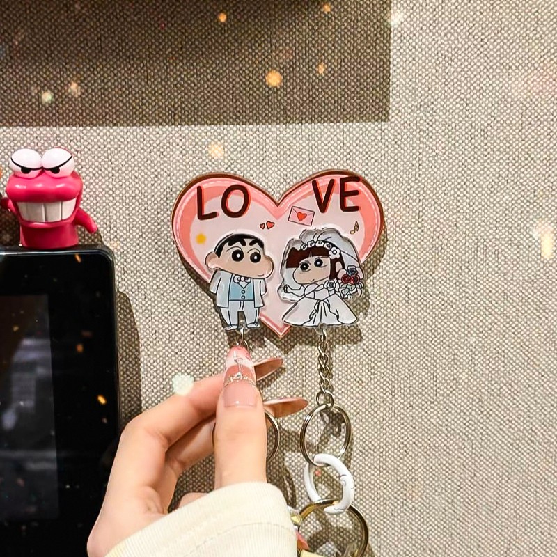 蜡笔小新钥匙扣情侣小挂件一对创意个性礼物挂墙2025年新款 - 图2