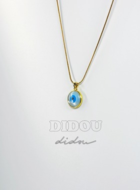 DIDOU恶魔之眼钛钢贝壳项链吊坠男女小众轻奢精致高级锁骨链