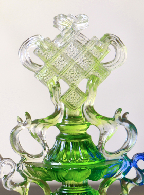 八吉祥佛前供奉摆件家用供佛八宝古法琉璃吉祥禅意八供组合