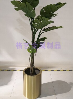 圆形花盆不锈钢简约风格格艺