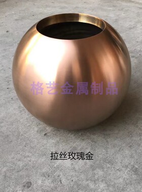 台面花盆花器酒店不锈钢复古花瓶