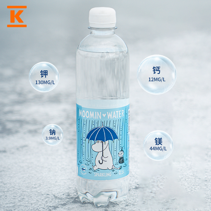 Moomin芬兰进口纯天然矿物质气泡水500ml*12