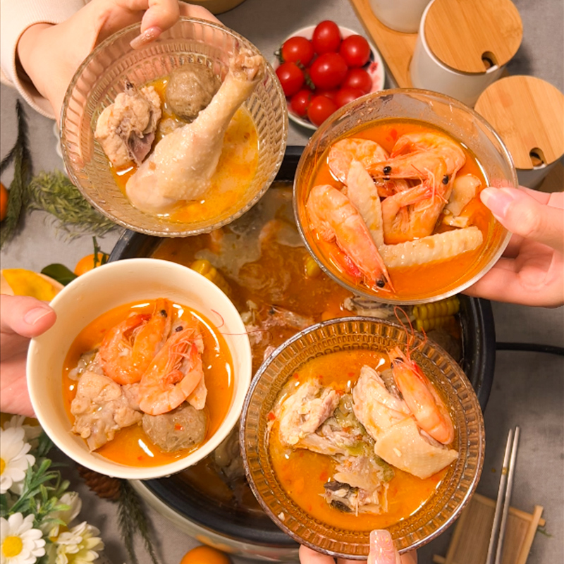 海南糟粕醋鸡套餐正宗文昌铺前泰式冬阴功火锅特色小吃酸辣底料汤 - 图2