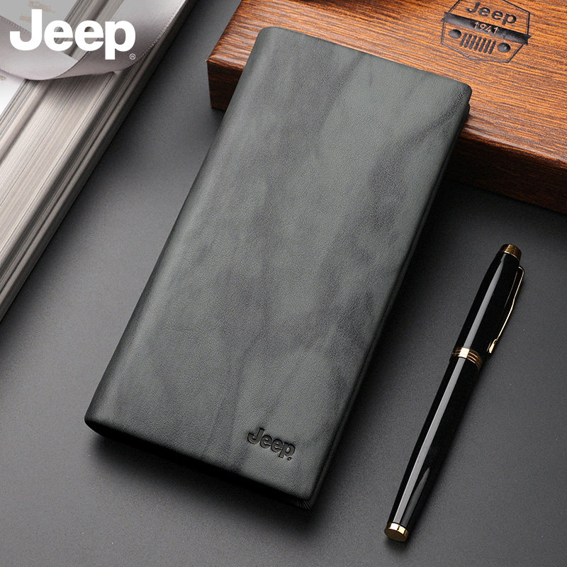 jeep男士长款年轻人大容量真皮钱包 jeep箱包钱包