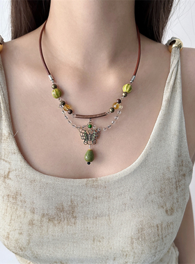 波希米亚民族风蝴蝶项链女