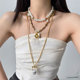 French vintage multi-layered pearl clavicle chain