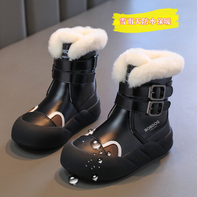 巴布豆女童雪地靴2025冬季新款防水儿童棉鞋加绒加厚女孩棉靴保暖,淘宝优惠券,粉丝福利购,淘宝优惠卷
