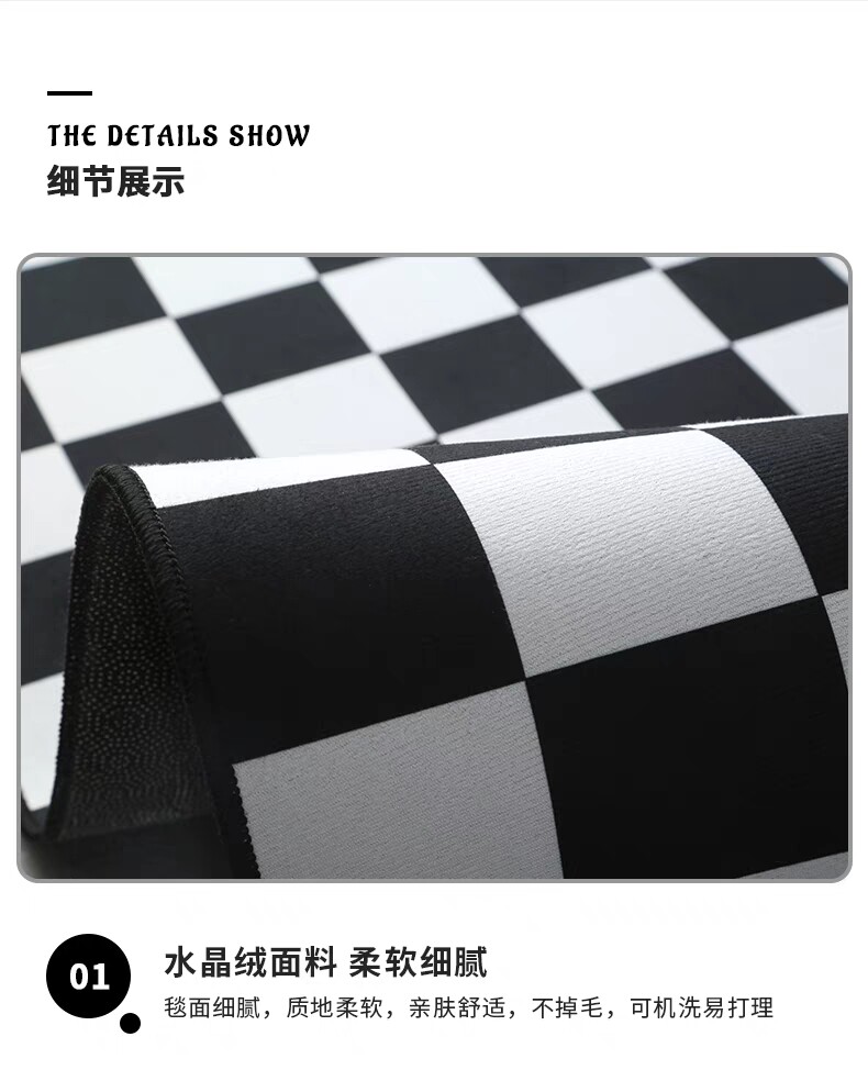 北欧地毯简约现代卧室黑白波点客厅茶几沙发榻榻米床边地垫可定制