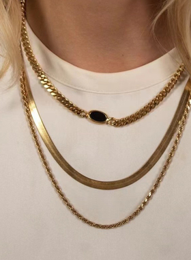 18k粗蛇骨链男女同款时髦