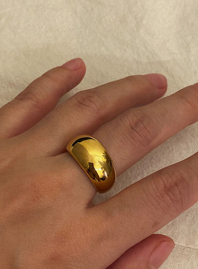 钛钢洗澡可以带厚重时髦百搭戒指