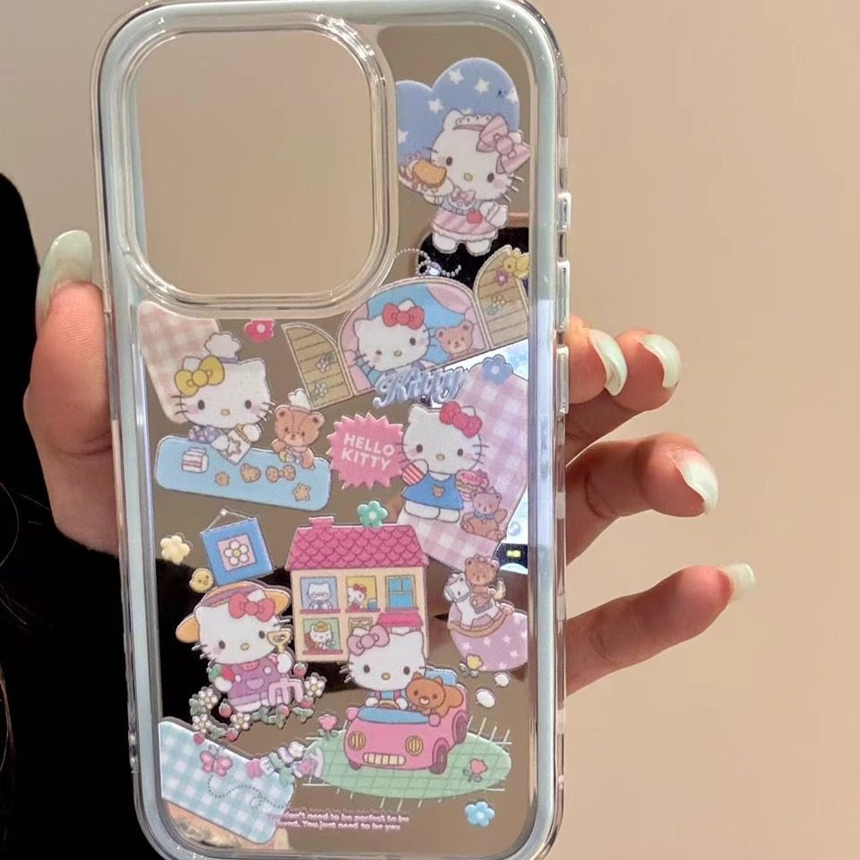 镜面杂货店浇花滑板猫咪适用iphone16promax苹果15p手机壳新款14p,淘宝优惠券,粉丝福利购,淘宝优惠卷