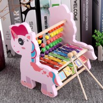 Baby boys hand knocks on violin Toys 8-soundtrack Wooden Puzzle Development Early Education Computing Racks 1-3 years 2 Baby male girl