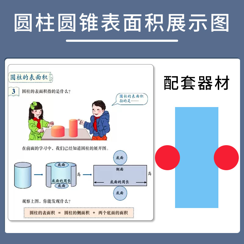 六年级圆柱圆锥教具圆柱表面积体积演示器展开推导模型数学学具大号计算公式小学6下册认识圆锥体立体图形 - 图1